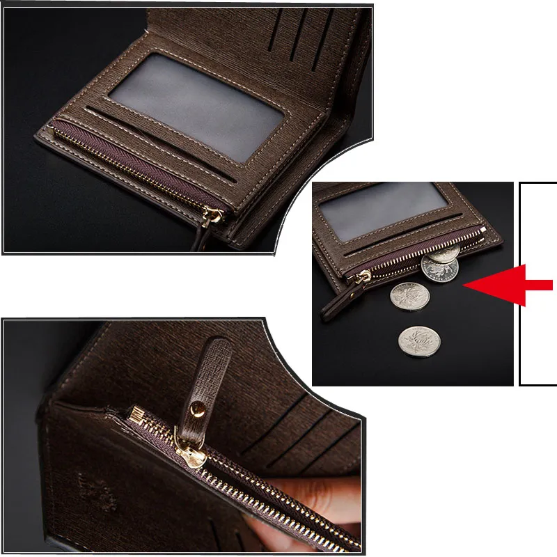 ロングスタイルの財布ブラックライトダークブラウントッププーレザーカーロゴバッグカードパッケージウォレットコインバッグアストンマーティン278A用