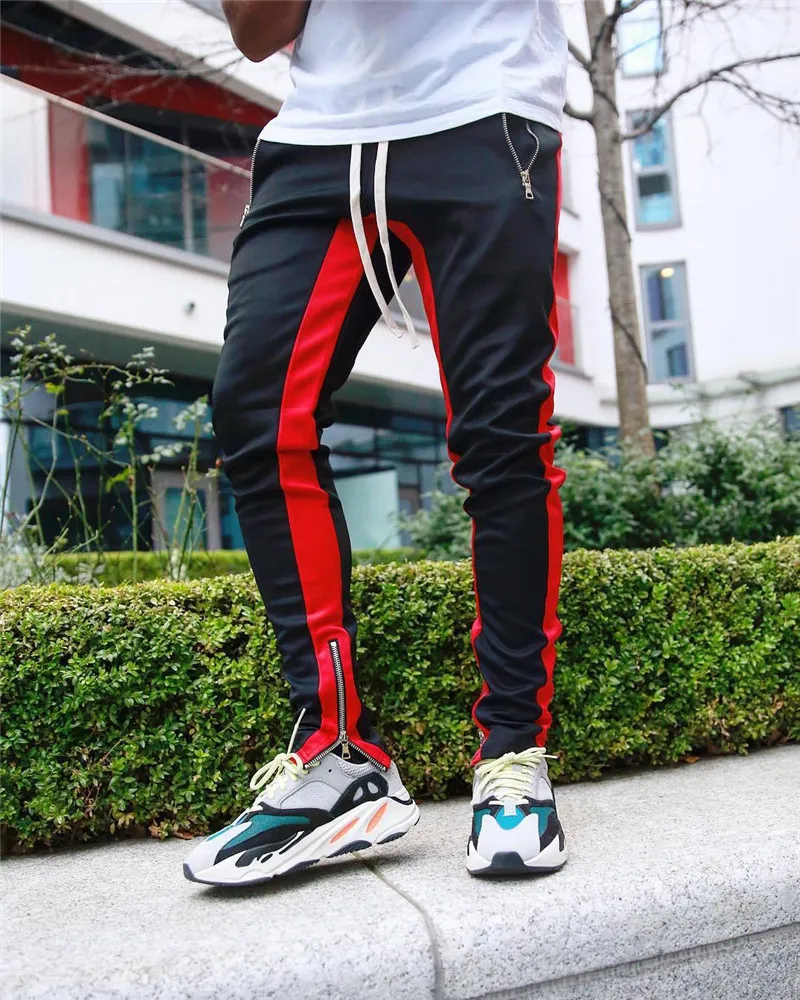 Streetwear koşu pantolon erkek spor ter pamuk slim fit fitness 220212