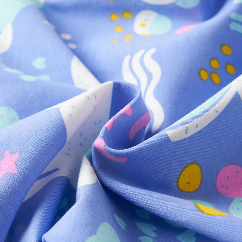 Springen meters mode eenhoorns prinses jurken katoen baby cartoon print schattige kinderen zomer kleding tuniek 210529
