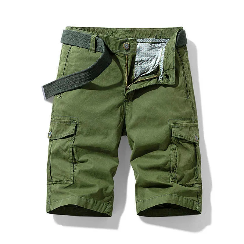 Printemps hommes coton Cargo Shorts vêtements été décontracté culottes Bermudes mode plage pantalon Los Cortos court 210714