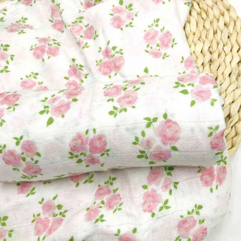 100％の竹繊維のムスリンの赤ちゃんの毛布スワドルラップ毛布の赤ちゃんバスタオル非常ソフトビッグおむつ寝具211105
