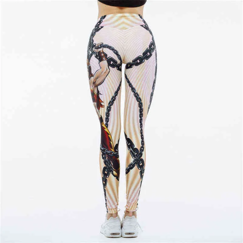 ! Fashion Hero Bedruckte Leggings Frauen Push-Up Fitness Legging Sporting Slim Jeggings Hohe Elastische 3D Druck 211204