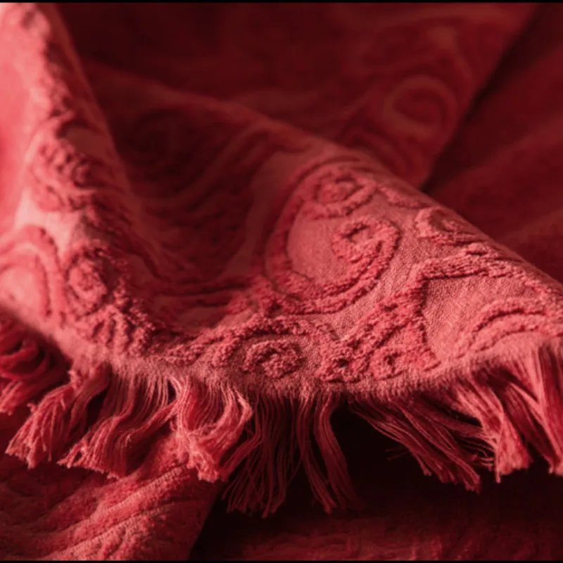 2 sztuki Soild Red Vintage rzeźbiony luksusowy bawełniany bawełniany ręcznik do kąpieli Tasel Towel z ręcznikiem noworoczny Nowy Rok