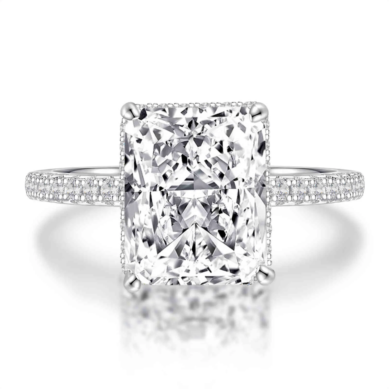 WUIHA 100 925 Sterling Silver Created Moissanite Emerald ädelsten Birthstone Wedding Engagement Ring Fine Jewelry Whole9548059