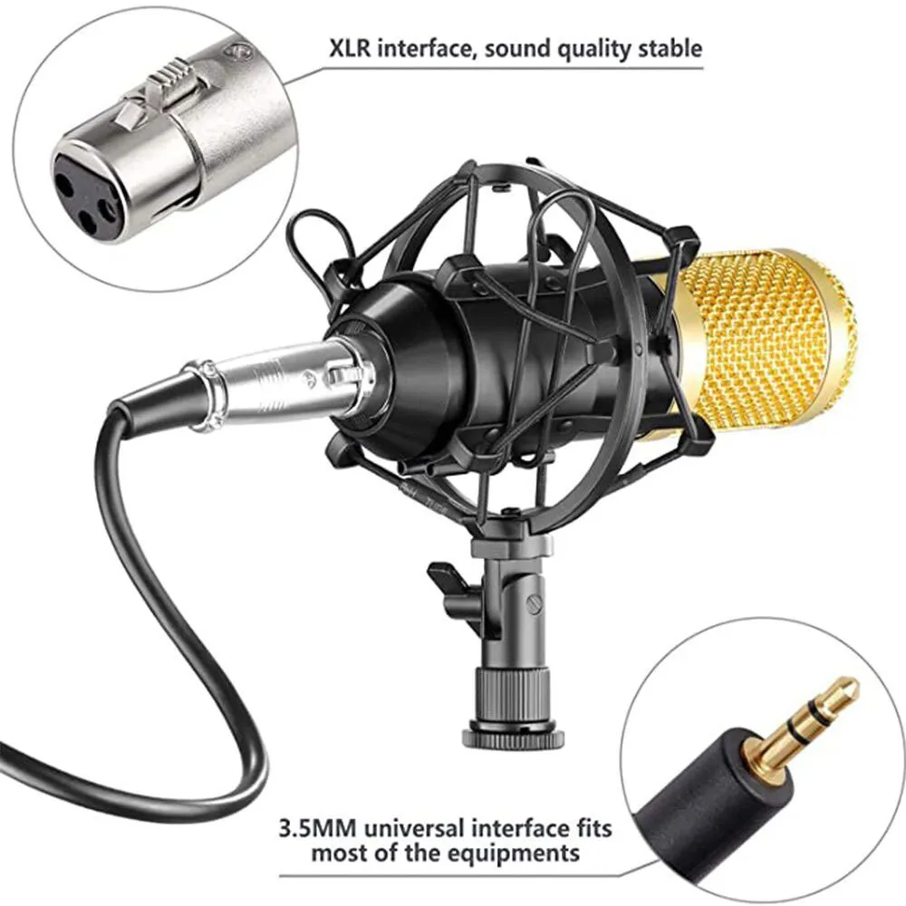Estúdio Profissional 3.5mm com fio BM800 Condensador Som de Microfone de gravação de som