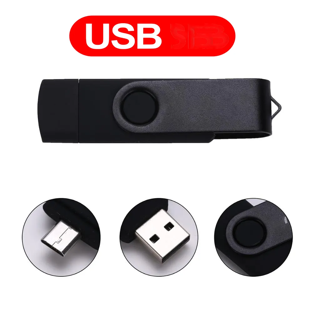 Настройка OTG 2 в 1 Pen Drive 128 ГБ USB 20 Память память 64 ГБ Pendrive 32GB Micro USB Flash Pen 16 ГБ CLE USB -ключ Flash D3526907