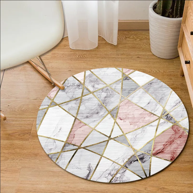 Nordic Round Carpet Living Room Geometric Rug Home Decor Bedroom Computer Chair Floor Mat EntranceHallway Doormat Y200527