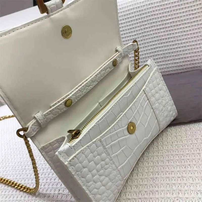 Crossbody Bag Women Genuine Leather Luxury Shoulder Fashion Brand Chain Hourglass Purse Ladies Designer Texture 1218