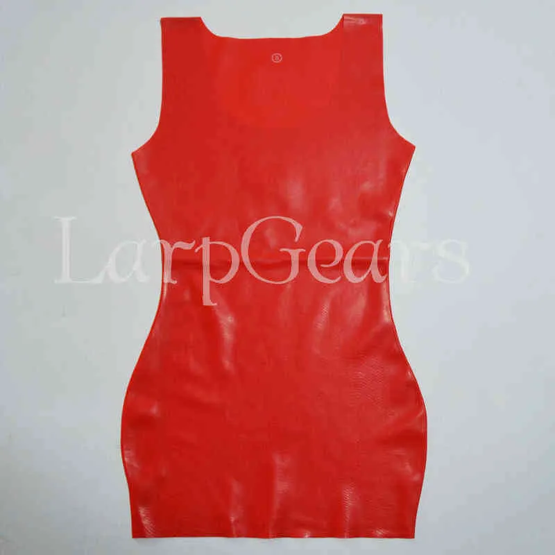 黒、赤、ピンクのラテックスドレスのための女性のシェイプウェアセクシーなボディースーツ膝鉛筆ドレスミニベストのシームレスな金型ドレスY1204