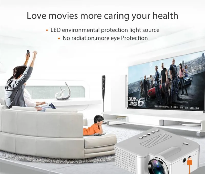 U28C LED Mini Projecteur Pour IOS Android Prend En Charge 1080 P USB Audio Portable Projecteurs Home Media Player Famille Vidéo Beamer