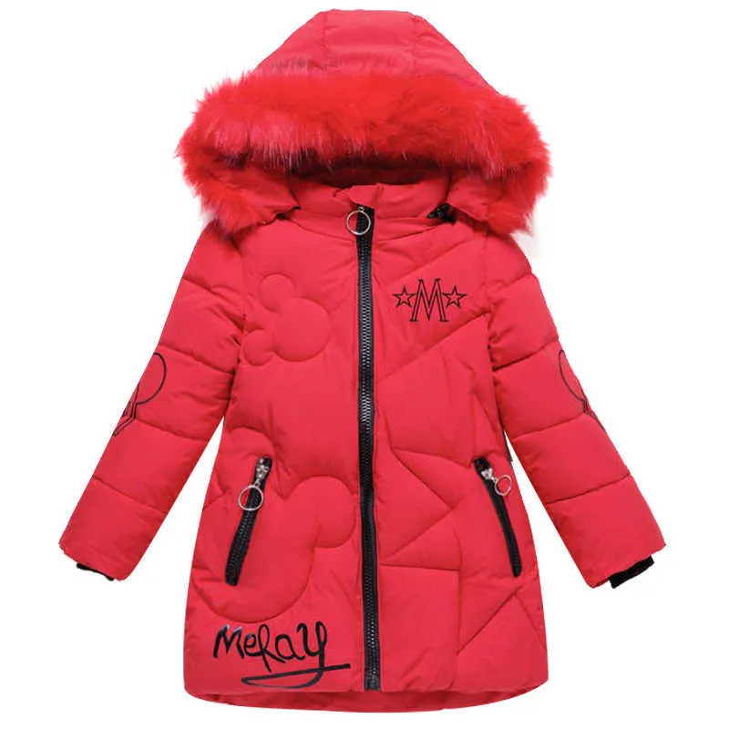Одежда для маленьких девочек 312 лет, зимняя стеганая куртка, теплая модная детская одежда039s с капюшоном из искусственного меха для девочек 2110256328381