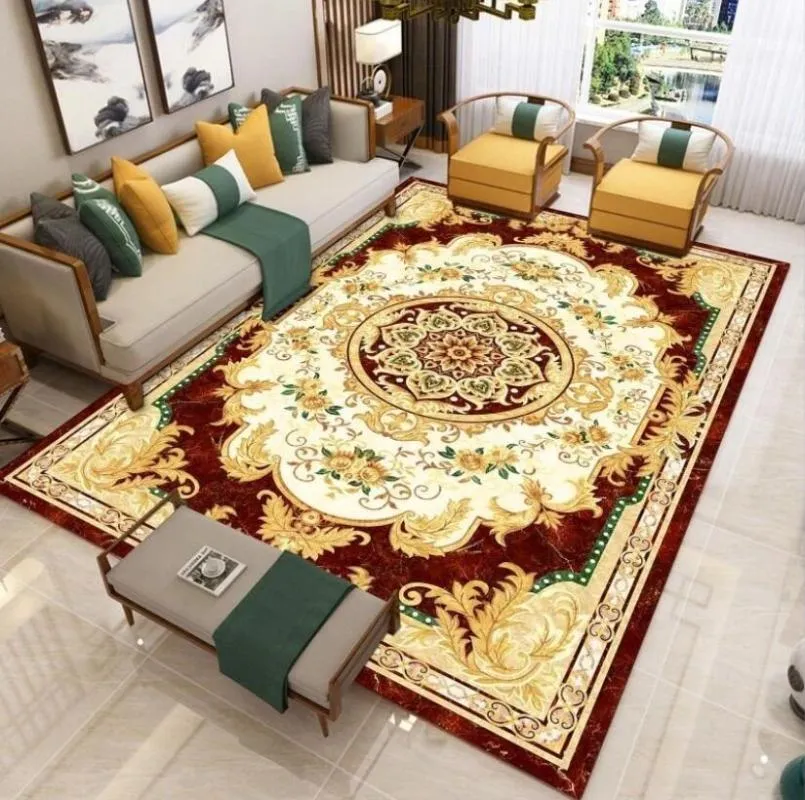 Teppiche im europäischen Stil, persische Kunst, Bereich Teppich für Wohnzimmer, rutschfest, Küche, Schlafzimmer, Bodenmatte, Outdoor, Salon, Heimdekoration228z