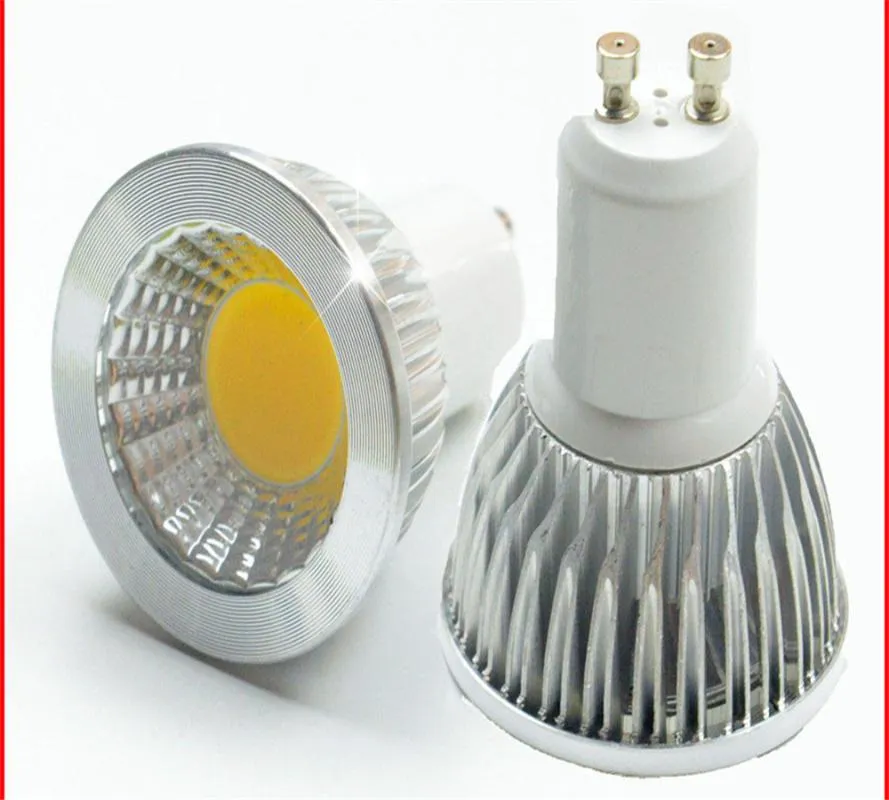 Bollen 10 stcs super heldere GU10 gloeilamp dimable 110V 220V warm puur koel wit 85-265V 6W 9W 12W cob lamp led spotlight291e