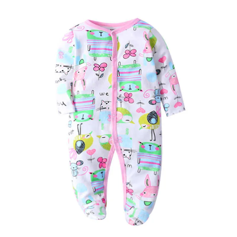 1 piècebébé garçon fille chaussures pyjamas Original coton printemps vêtements de nuit Animal noël combinaison bébé ensembles G1023