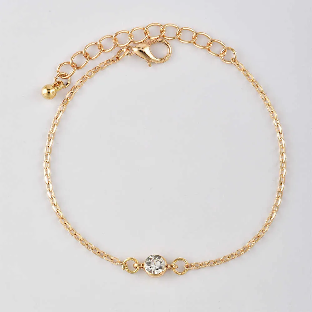Hebedeer 4 pièces/ensemble populaire mode bohème feuille Zircon cercle Bracelet charme ouvert femmes Bracelet Simple bijoux accessoires Q0719