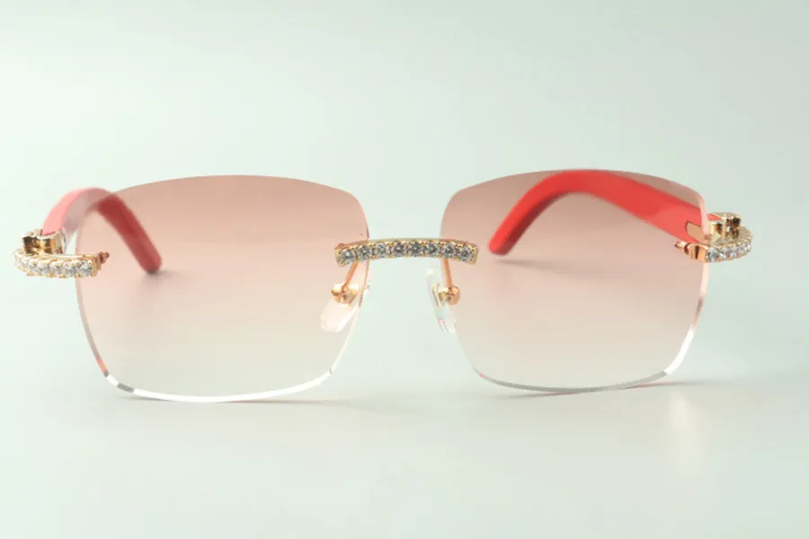 نظارة شمسية ماس دايموند المباشرة 3524025 مع نظارات مصممة معابد خشبية حمراء حجم 18-135 مم 271H
