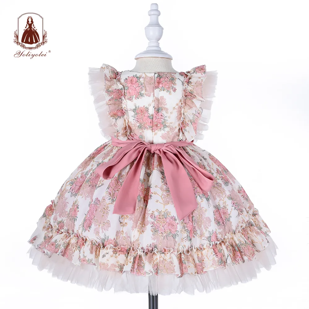 Yoliyolei Spanisch Lolita Baby Kleid Stickerei Mädchen Kleider Kinder Kind Prinzessin 1. Geburtstag Party Kleidung Neugeborene Mädchen Kleider 210315