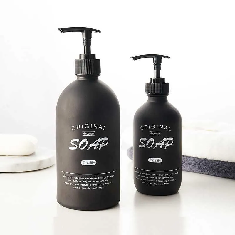 Nordic Black Bath Shampoo Scandinavian Travel Liquid Lotion Storage Bottle Home Organizer Decor Sapone