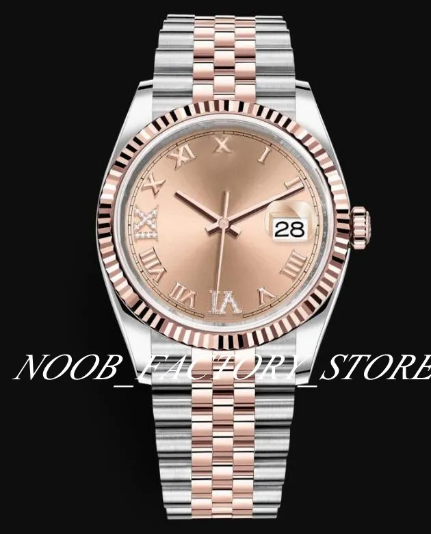 7 modèles de montre d'usine modèle date 36 mm bracelet en acier or rose bicolore 2813 calendrier de mouvement automatique montres cadeaux pour hommes originales 270G