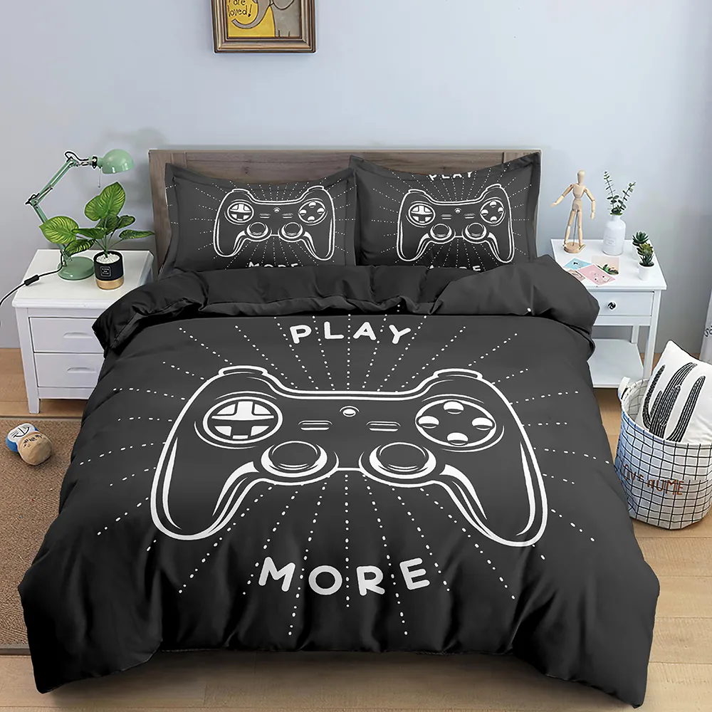 Videospel sängar för pojkar spelare med spel tema sovrum dekor spel sängkläder set hem textil 210309191r