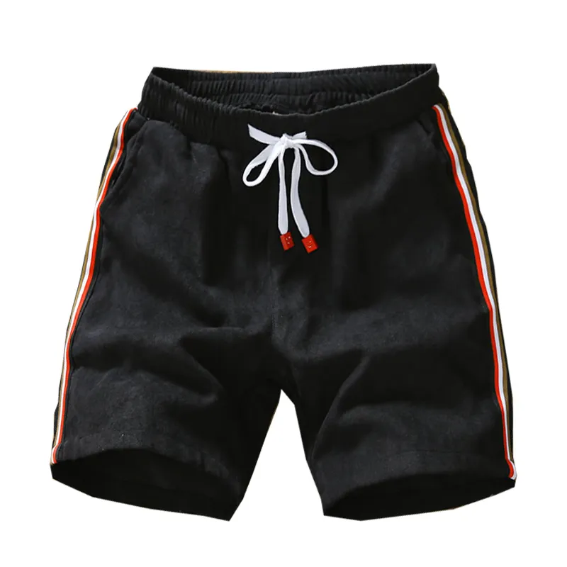 Summer Men's Shorts Striped Casual Loose Knit Straight Elastic Waist Short Pants Male New Beach Shorts Men Plus Size 5XL T200512