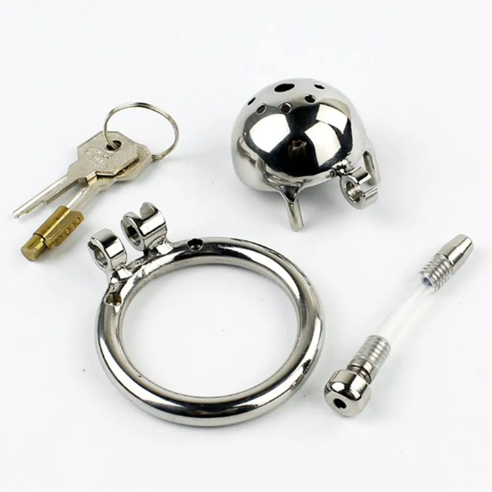 NEW Super Small Male Cage With Removable Urethral Sounds Spiked Ring Stainless Steel Device For Men Cock Belt5769009