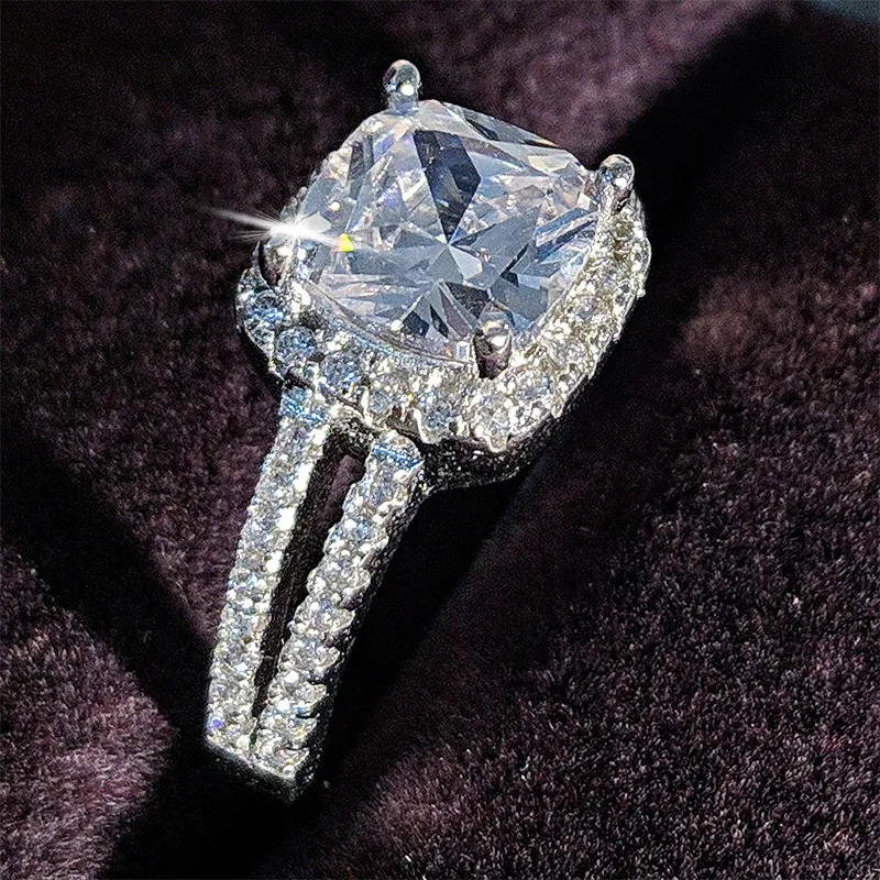 Originele echte 925 sterling zilveren ring vinger anel aneis cz steen voor vrouwen sieraden pure bruiloft verloving gepersonaliseerde R886