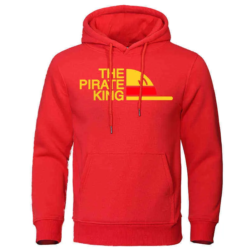 O pirata rei hoodies homens mulheres moda streetwear anime uma peça luffy impressão oversized moletom com capuz harajuku roupas y211122