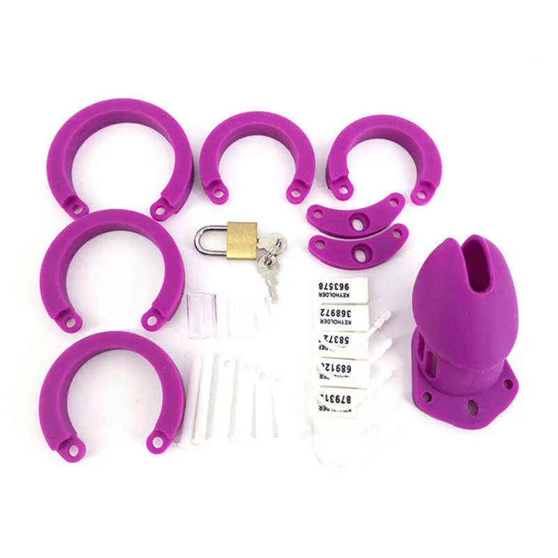 NXY Cockring SMMQ Silicone Gabbia di castità maschile Morbido CB Cock Rings Anello di cinque dimensioni Testic Holy Trainer Giocattoli del sesso Uomini Casti Dispositivi 1123