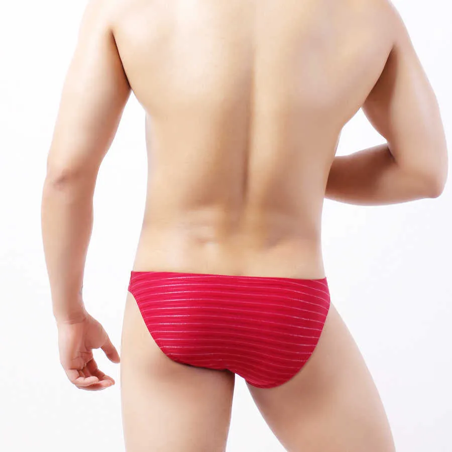 5 Sexy Men Briefs Underwear Imitation Stripe Cueca Masculina Mens Underwear Bikini Brief Men's Panties Male Gay Underwear C905 210707