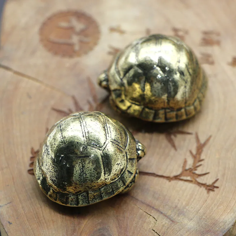 brass turtle figurines (6)