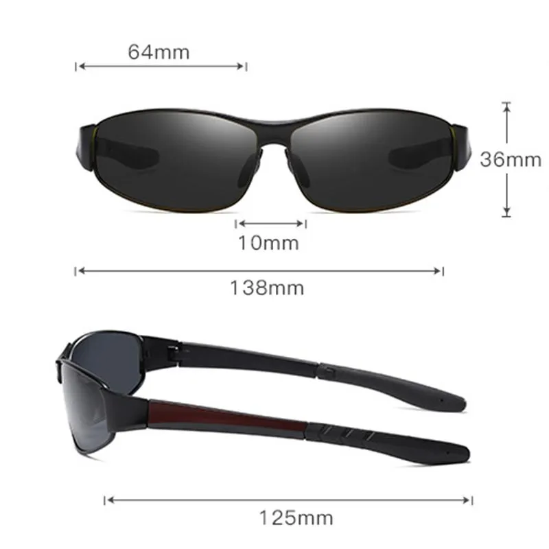 Fashion Vintage Mens Pilot Polarized Sunglasses Retro Outdoor Sport Driving UV400 Protection Eyewears Black Brown Yellow Lens314d