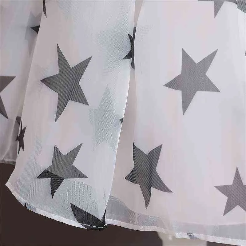 Robe de princesse de fête pour fille enfants fleur étoile imprimer robe de bal anniversaire soirée robe de bal pour 3-8Y robe à manches bouffantes pour fille G1215