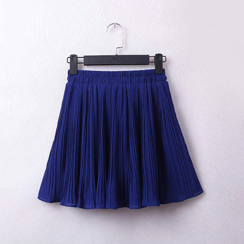 Short Chiffon Pleated Skirt Women Harajuku Summer White Tulle Mini Sexy Beach High Waist Ladies s Faldas C6060 210629
