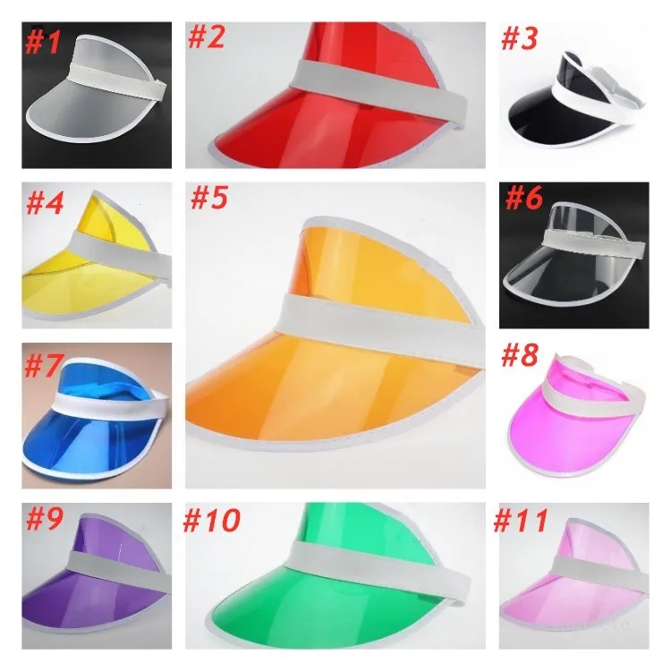 Adult Transparent Pvc Empty Top hat Sunscreen Elastic Sun Hats Spring And Summer Travel Visor Suns Cap T2I52251