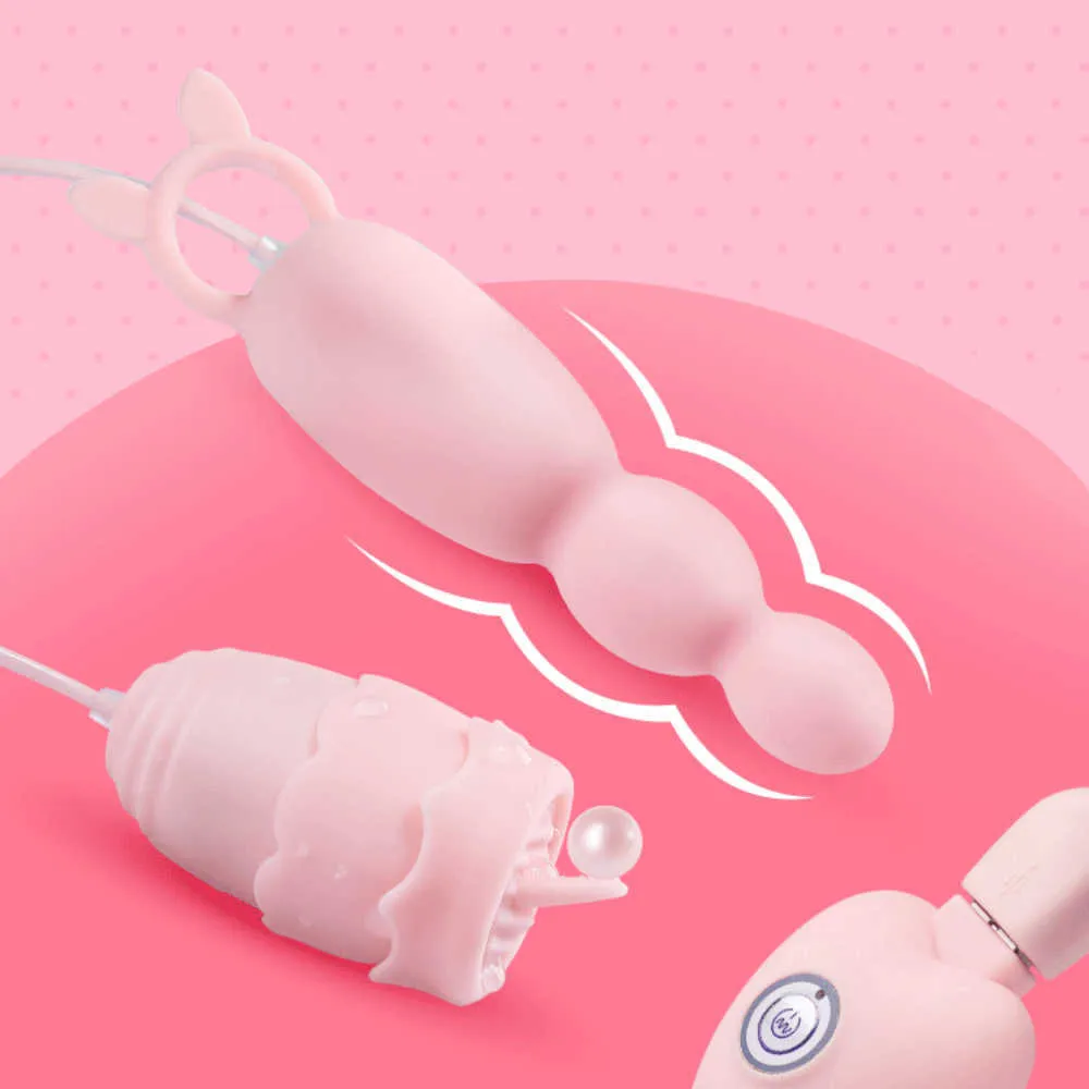 Vibromasseurs de langue de massage G-Spot Léchage de mamelon Sex Toys pour femmes Stimulateur de clitoris Oeuf vibrant Plug anal Vibromasseur USB Power P0818