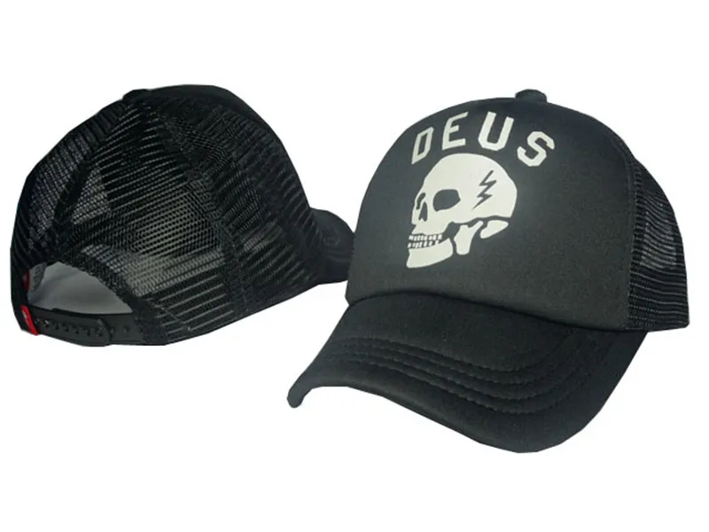 Mode DEUS Skull maille strapback unisexe broderie 6 panneau Snapback chapeaux golf Sport marque casquettes de baseball gorras os hommes extérieur 275F