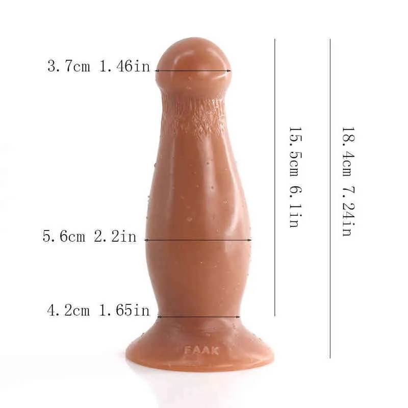 Nxy Dildo Plug anale in silicone a doppio strato con ventosa Design a forma di muscolo Morbido tocco di pelle Giocattoli sessuali donne Uomini Dildo 1204