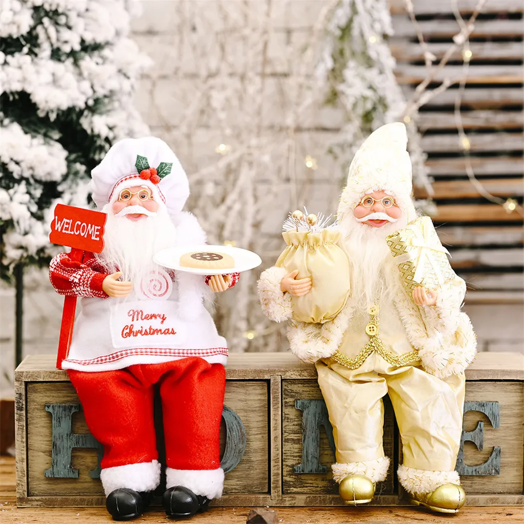 Santa Claus Doll Large 3020cm kerstboom ornament Nieuwjaar huisdecoratie kinderen cadeau vrolijke kerstdecoraties 9 T200909