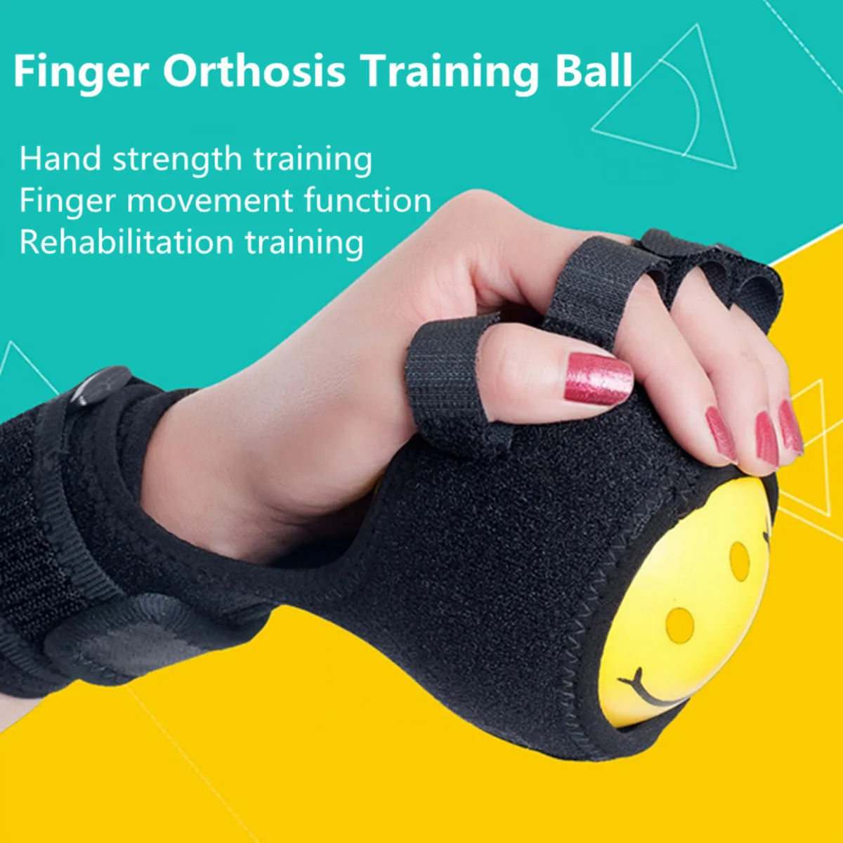 Anti-Spasticity Ball Splint Hand Functional Impairment Finger Wrist Orthosis Therapy Stroke Hemiplegia Apoplexy Fingers Training 210317