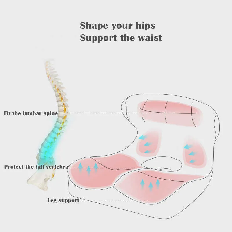 „L“-förmiges orthopädisches Kissen aus Memory-Schaum, komfortabel, ergonomisches Design, Rücken-Steißbein-Kissen für Autositz, Bürostuhl, Schmerzlinderung, 210716