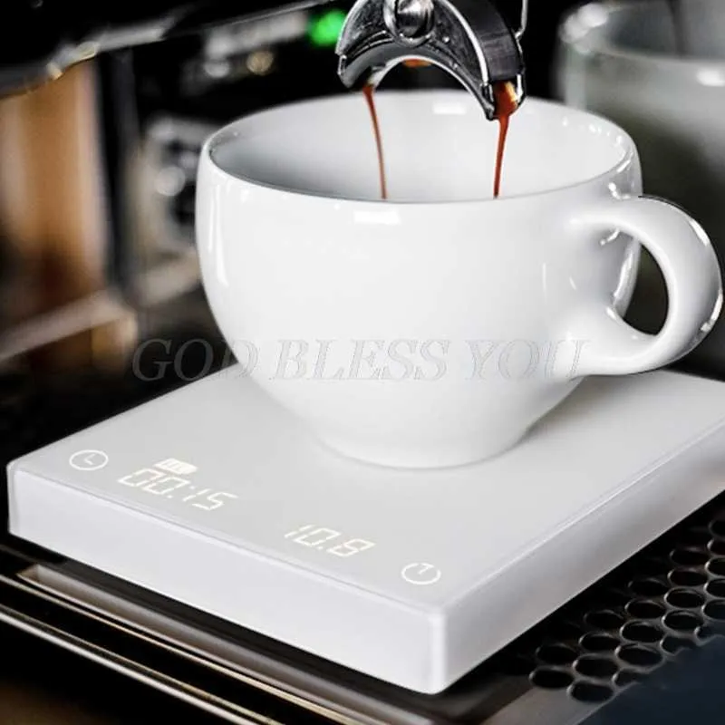 Rechargeable Coffee Scale With Timer 2kg/0.1g High Precision Pour Over Drip Espresso Drop 210728