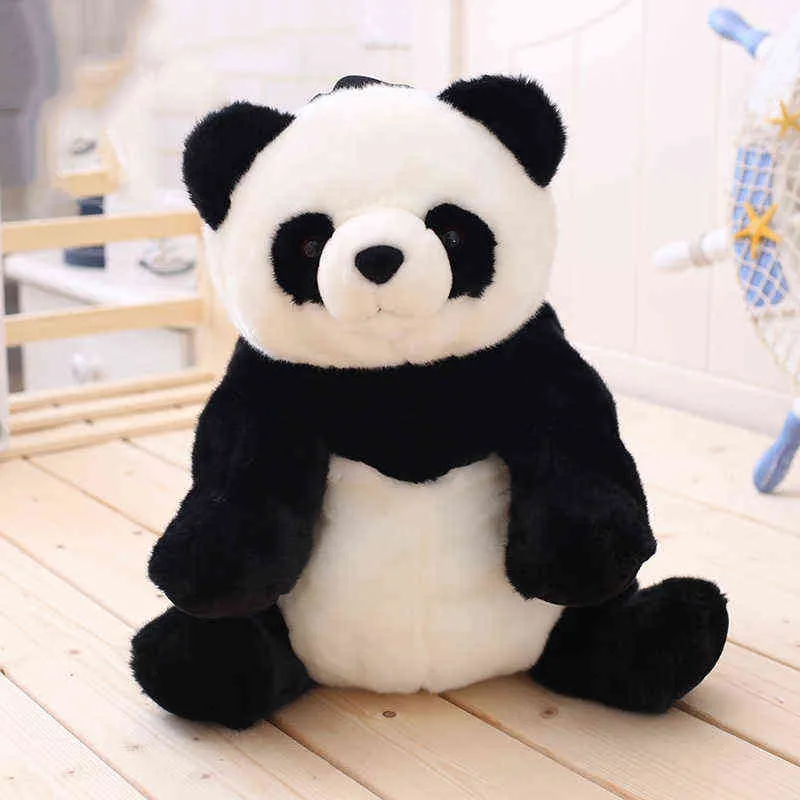 Panda Backpacks Stuffed Animal Bag Girls Boys Plush Adjustable Schoolbags Kindergarten Plush Backpack Toys Children Gifts 220209