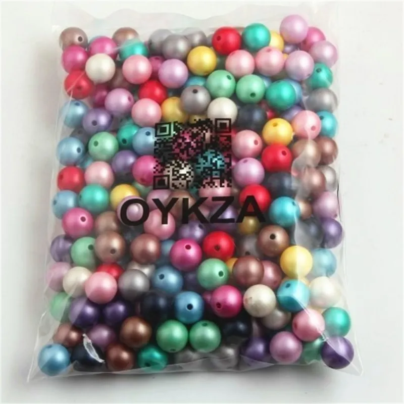 OYKZA Colorful Acrylic Imitation Pearl Matte Beads for Chunky Fashion Necklace Jewelry Supply 10mm 12mm 16mm 20mm T200323254v