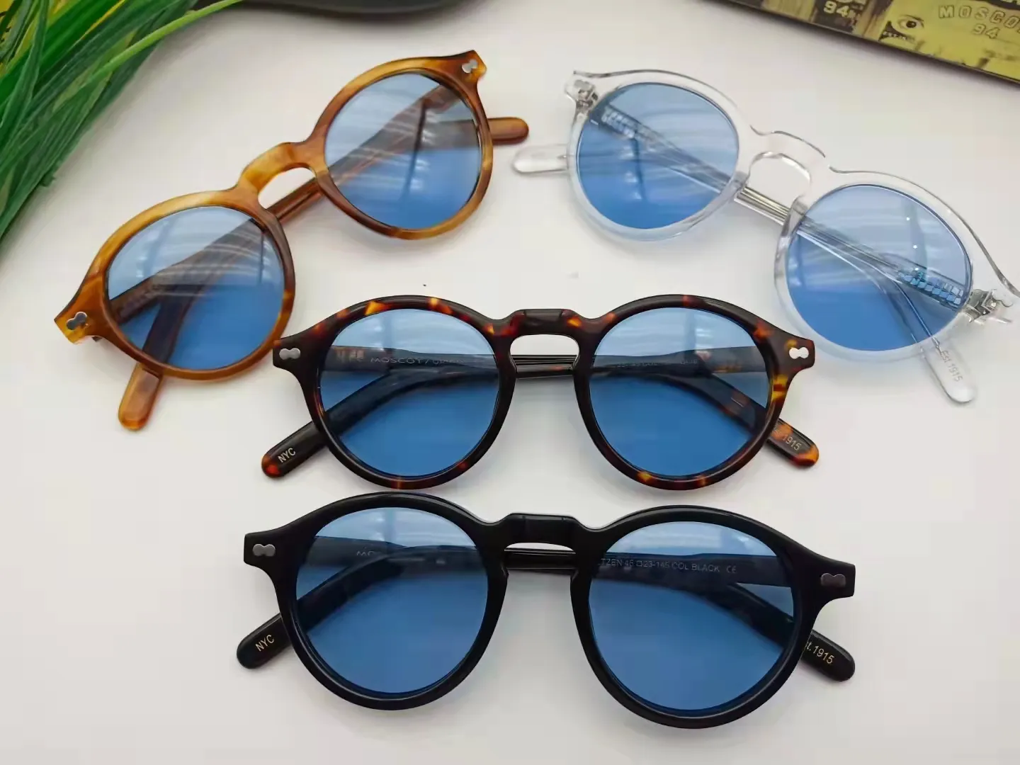 Top Quality Miltzen Style small round retro sunglasses men women Acetate Frame Eyewear Frame Vintage Classic Round Brand Design Eyeglasses Oculos De Grau