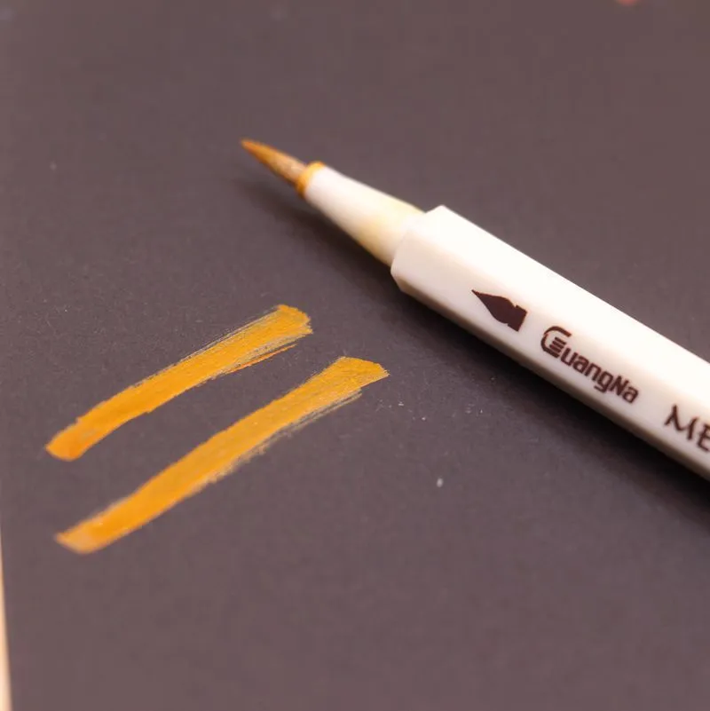 Metallic Soft Brush Marker Pen DIY Scrapbooking Crafts For Drawing Photo Album Scrapbooking Crafts Card Making 210226