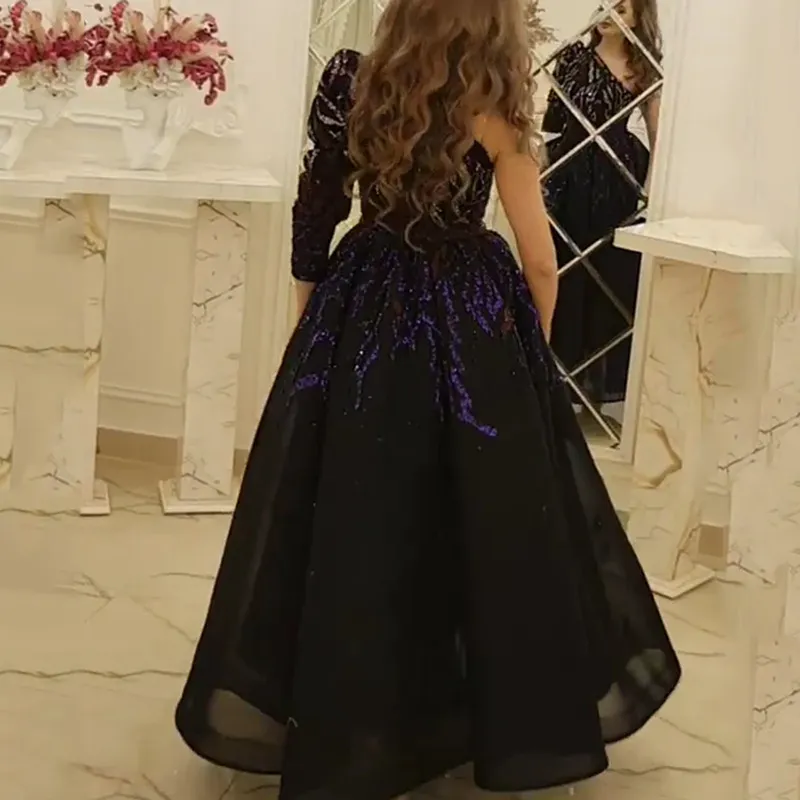 Tudo preto um ombro manga comprida mulheres vestidos primavera verão noite festa e casamento robe elegante um vestido midi 210525