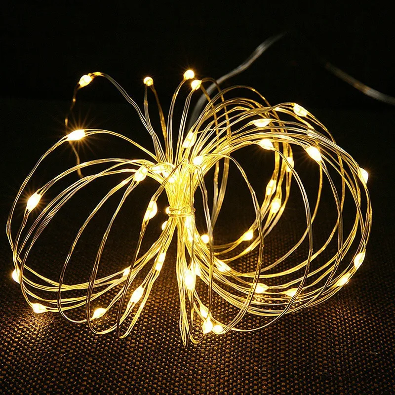 345m銅線LEDストリングライトホリデー照明クリスマスツリーウェディングパーティーのための妖精ガーランド飾りEUランプY201020