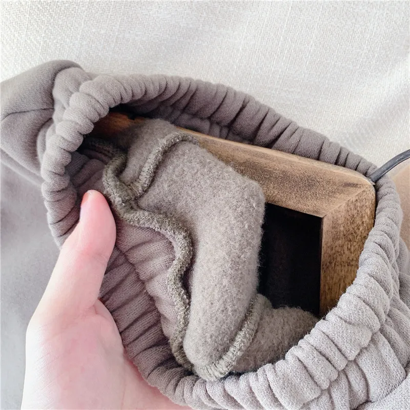 Children Lamb Cashmere Pants Thick Warm Fleece Kids Winter Clothes Boys Girls Trousers For Baby Girls Woolen Loose Pants 210303