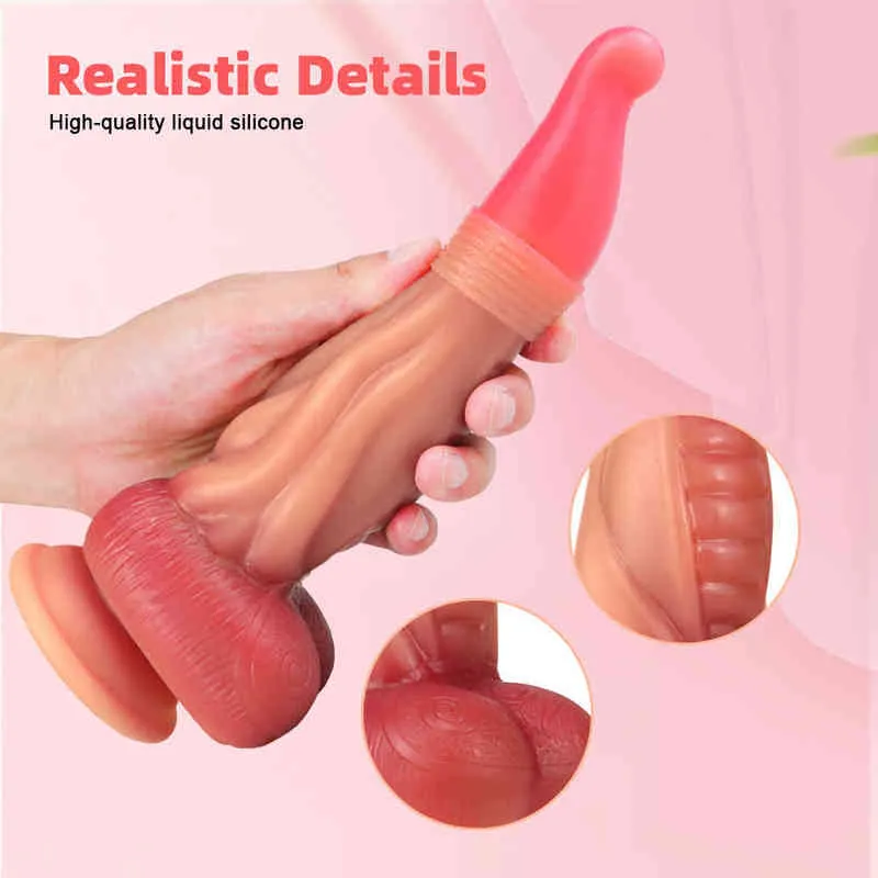 Nxy dildo's anaal speelgoed kleine rood rijden kap vormige simulatie penis sensuele kameraden vrouwelijke masturbatie expansie siliconen volwassen leuke producten 0225